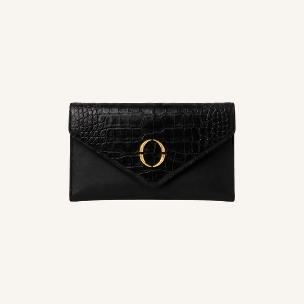 Pochette enveloppe Engel Noir Alligator Mat