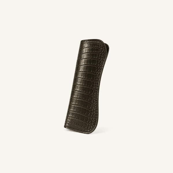 Étui à lunettes — Kaki Alligator Mat